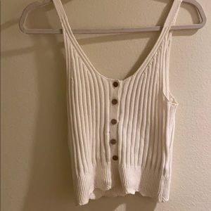 abercrombie cream button up tank